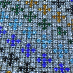 24 Rows Plastic Colorful Base And Crystal Rhinestone Mesh For Decoration