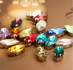 Golden Claw Crystal Stones Sew on Colorful Rhinestones for Clothing Decoration