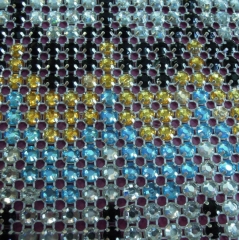 4Mm Colorful Jewelry Crystal Rhinestone Mesh Roll 24 Rows Diamond For Garment