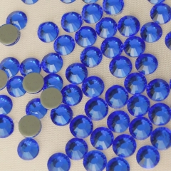 MCE Manufacturer Supply Excellent Quality Round Sapphire Stone Flat Back Rhinestone