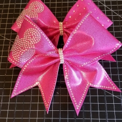 Bling Pink Strips for Cheer Bow Rhinestone Iron On Transfers Wholesale