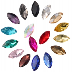 Loose Multicolored Flatback Sew On Crystal Diamond Shape Rhinestones For Clothes