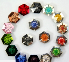 Loose Multicolored Flatback Sew On Crystal Double Hexagon Shape Design Rhinestones For Clothes