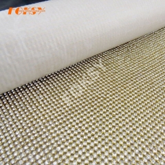 2018 new style hot fix crystal rhinestone mesh sheet trimming hot fix adhesive rhinestone mesh