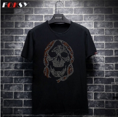 Frightening Skull Rhinestone Transfer for Cool T shirts