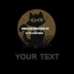 Cat Your Text Iron on Rhinestone Motif