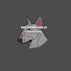 Factory price Dog Motif iron on Hot Fix Rhinestone Transfer design for shirt