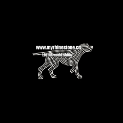 Crystal Dog Iron on Rhinestone Motif Design