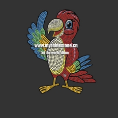 New Custom Cute Bird Motif Hot Fix Rhinestone Heat Transfer Design Iron on T-shirt for Kids