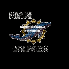 Miami Dolphins Iron on Rhinestone Transfer