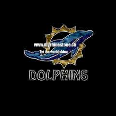 Dolphins Hot Fix Rhinestone Transfer
