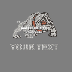 Your Text Dog Iron on Rhinestone Motif