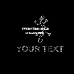 Your Text Gecko Iron on Rhinestone Motif