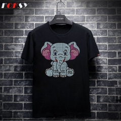Custom Hotfix Baby Elephant Motif Rhinestone Iron on Transfer For Clothes