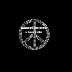 Crystal Peace Logo Iron on Rhinestone Motif