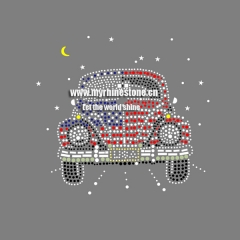 The Car Ware American Flag Design Hotfix Rhinestone Transfers