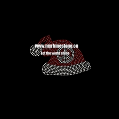 Peace Logo on The Christmas Hat Rhinestone Transfer for Garment