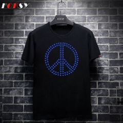 Peace Logo Hotfix Rhinestone Transfer for T shirts