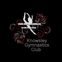 Customized Gymnastics Club Logo Rhinestone And Glitter Transfers