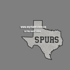 Spurs With A Map Hot-Fix Rhinestone Transfers