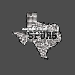 Spurs with Map Rhinestone Transfer Iron-ons