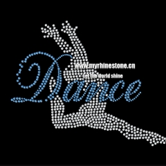 Wholesale Dance Crystal Hot Fix Rhinestone Transfer Motifs Iron on Design for T-shirt