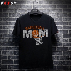 Basketball Mom Hot Fix Motif Rhinestone Heat Transfer Iron On T-shirt