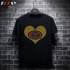 Love SF 49ers Hot Fix Rhinestone Transfer for T Shirts