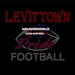 Levittown Pride Football Hotfix Rhinestone Design