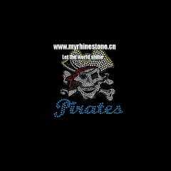 Skull Pirates Hot-Fix Rhinestone Design