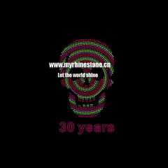 30 Years Sugar Skull Hot Fix Rhinestone Transfer