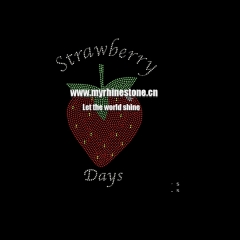 Strawberry Day Iron on Rhinestone Transfer