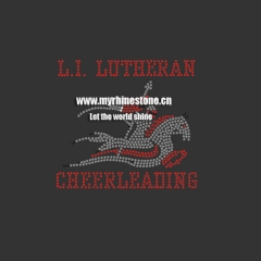 L.T Lutheran Cheerleading Iron On Rhinestone Transfer
