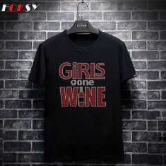 Girls Wine Iron On Rhinestone Design