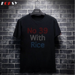 No 39 With Rice Iron On Rhinestone Transfer