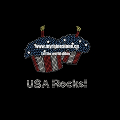 USA ROCKS Iron On Rhinestone Transfer