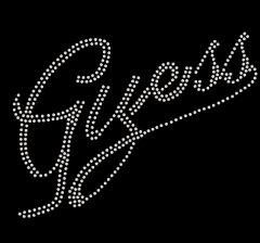 Guess Letter Iron On Rhinestone Transfer