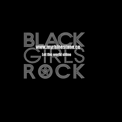 Letter Black Girls Rock Heat Rhinestone Transfer