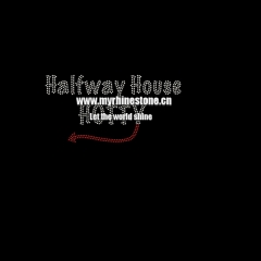 Halfway House Horry Letter Heat Rhinestone Motif