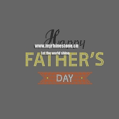 Happy Father's Day Letter Heat Rhinestone Transfer Design