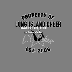 Property Of Long Island Cheer Iron On Rhinestone Transfer