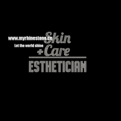 Skin Care Estheticiam Iron On Rhinestone Transfer