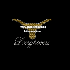 Langhorns Cow Heat Rhinestone Motif