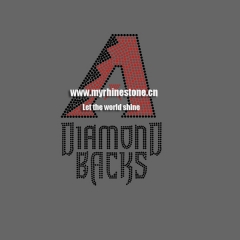 Diamond Black Letter Heat Rhinestone Motif