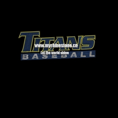 Titans Baseball Letter Iron on Rhinestone Motif