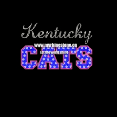 Kentucky Cats Letter Iron on Rhinestone Transfer
