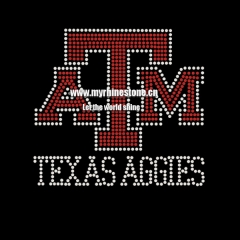 ATM Texas Aggies Letter Iron on Rhinestone Transfer