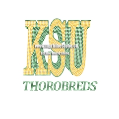 KSU Thorobreds Iron on Rhinestone Motif