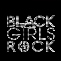 Black Girls Rock Letters Heat Rhinestone Transfer