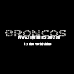 Letter Broncos Heat Rhinestone Motif